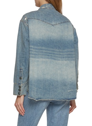 Back View - Click To Enlarge - FOUND - Bouquet Floral Embroidered Western Denim Shirt