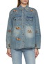 Main View - Click To Enlarge - FOUND - Bouquet Floral Embroidered Western Denim Shirt