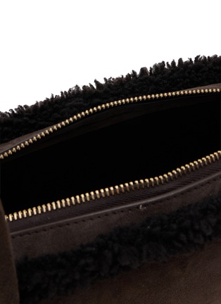 Detail View - Click To Enlarge - ALAÏA - Medium Le Teckel Shearling Suede Shoulder Bag