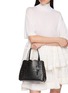 Front View - Click To Enlarge - ALAÏA - Mina 25 Vienna Perforated Leather Tote Bag