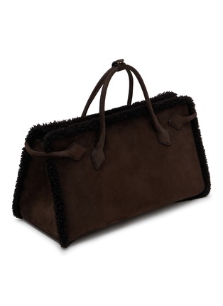 Detail View - Click To Enlarge - ALAÏA - Le Teckel Merino Shearling Suede Tote Bag