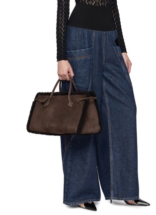 Figure View - Click To Enlarge - ALAÏA - Le Teckel Merino Shearling Suede Tote Bag