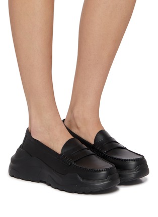 Figure View - Click To Enlarge - AKIKOAOKI - Hybrid Gravity Platform Leather Women's Penny Loafer Sneakers