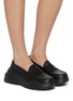 Figure View - Click To Enlarge - AKIKOAOKI - Hybrid Gravity Platform Leather Women's Penny Loafer Sneakers