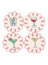 MISETTE Fête Embroidered Linen Coasters — Set Of 4