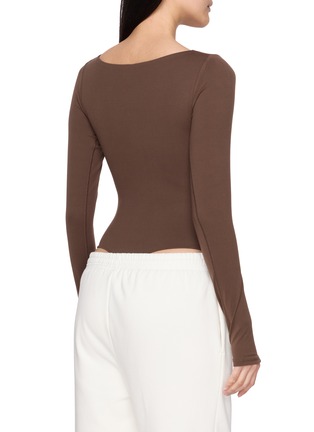 Back View - Click To Enlarge - BEYOND YOGA - Long Sleeve Boatneck Jersey Bodysuit