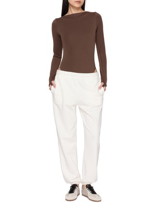 Figure View - Click To Enlarge - BEYOND YOGA - Long Sleeve Boatneck Jersey Bodysuit