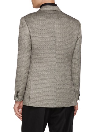 Back View - Click To Enlarge - MAGNUS & NOVUS - Monochrome Twill Sheen Linen Blend Blazer
