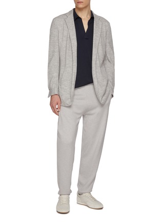 Figure View - Click To Enlarge - MAGNUS & NOVUS - Short Sleeve Cotton Cashmere Polo Shirt