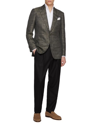 Figure View - Click To Enlarge - MAGNUS & NOVUS - Jacquard Sheen Linen Blend Blazer