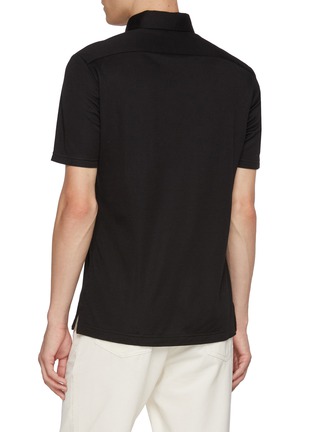 Back View - Click To Enlarge - MAGNUS & NOVUS - Wool Tencel Cotton Blend Polo Shirt