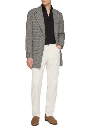 Figure View - Click To Enlarge - MAGNUS & NOVUS - Wool Tencel Cotton Blend Polo Shirt