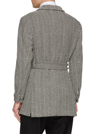 Back View - Click To Enlarge - MAGNUS & NOVUS - Monochrome Belted Wool Coat