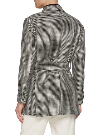 Back View - Click To Enlarge - MAGNUS & NOVUS - Monochrome Herringbone Wool Coat