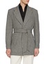 Main View - Click To Enlarge - MAGNUS & NOVUS - Monochrome Herringbone Wool Coat