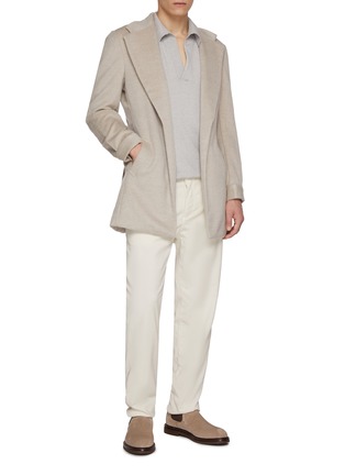 Figure View - Click To Enlarge - MAGNUS & NOVUS - Long Sleeve Cotton Cashmere Polo Shirt
