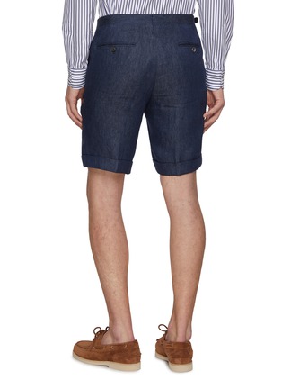 Back View - Click To Enlarge - MAGNUS & NOVUS - Flat Front Linen Shorts