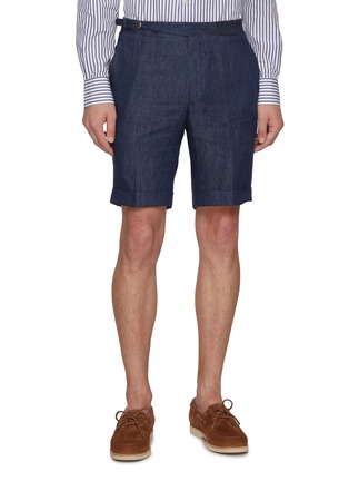 Main View - Click To Enlarge - MAGNUS & NOVUS - Flat Front Linen Shorts