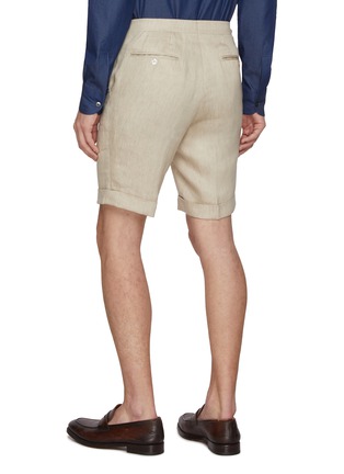 Back View - Click To Enlarge - MAGNUS & NOVUS - Flat Front Linen Shorts
