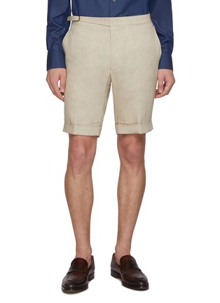 Main View - Click To Enlarge - MAGNUS & NOVUS - Flat Front Linen Shorts