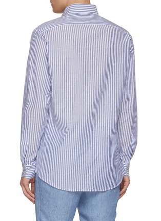 Back View - Click To Enlarge - MAGNUS & NOVUS - Striped Loro Piana Cotton Linen Shirt