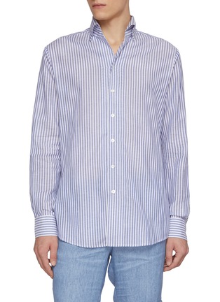 Main View - Click To Enlarge - MAGNUS & NOVUS - Striped Loro Piana Cotton Linen Shirt