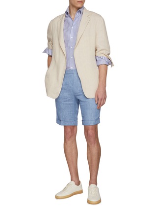 Figure View - Click To Enlarge - MAGNUS & NOVUS - Striped Loro Piana Cotton Linen Shirt