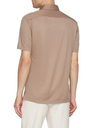 Back View - Click To Enlarge - MAGNUS & NOVUS - Wool Tencel Cotton Blend Polo Shirt
