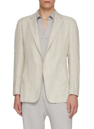 Main View - Click To Enlarge - MAGNUS & NOVUS - Texture Weave Cotton Linen Blazer
