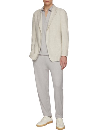 Figure View - Click To Enlarge - MAGNUS & NOVUS - Texture Weave Cotton Linen Blazer