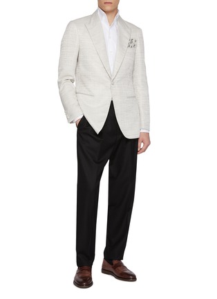 Figure View - Click To Enlarge - MAGNUS & NOVUS - Jacquard Sheen Linen Blend Blazer