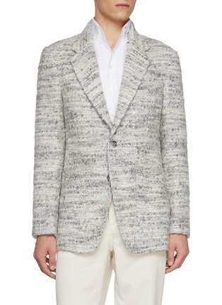 Main View - Click To Enlarge - MAGNUS & NOVUS - Mélange Textured Wool Linen Blend Blazer