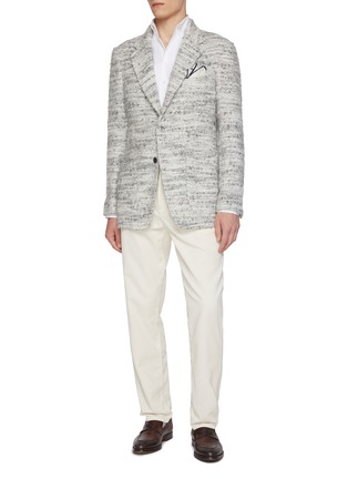 Figure View - Click To Enlarge - MAGNUS & NOVUS - Mélange Textured Wool Linen Blend Blazer