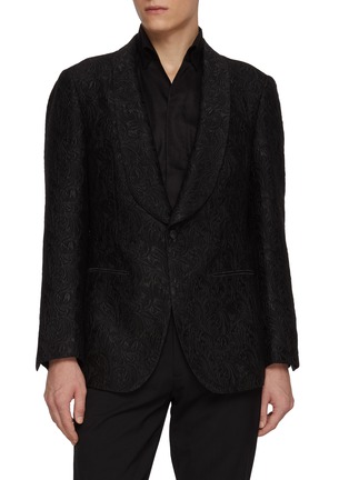 Main View - Click To Enlarge - MAGNUS & NOVUS - Floral Embroidered Jacquard Blazer