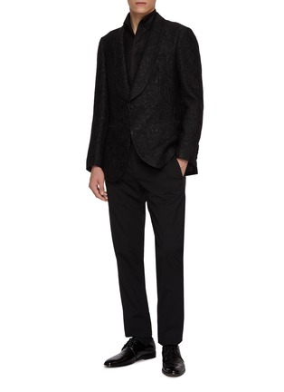 Figure View - Click To Enlarge - MAGNUS & NOVUS - Floral Embroidered Jacquard Blazer