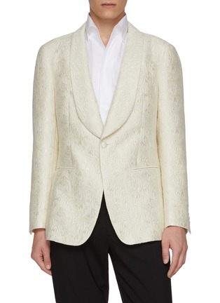 Main View - Click To Enlarge - MAGNUS & NOVUS - Floral Jacquard Cotton Wool Blend Jacket