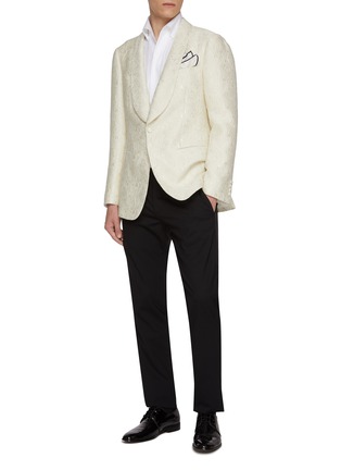 Figure View - Click To Enlarge - MAGNUS & NOVUS - Floral Jacquard Cotton Wool Blend Jacket