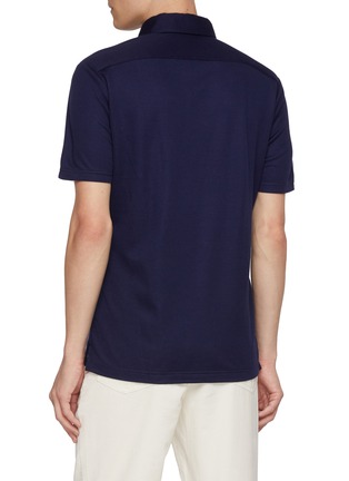 Back View - Click To Enlarge - MAGNUS & NOVUS - Wool Tencel Cotton Blend Polo Shirt