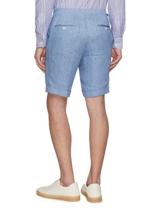 Back View - Click To Enlarge - MAGNUS & NOVUS - Flat Front Linen Shorts