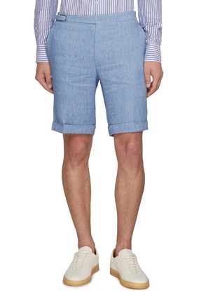 Main View - Click To Enlarge - MAGNUS & NOVUS - Flat Front Linen Shorts
