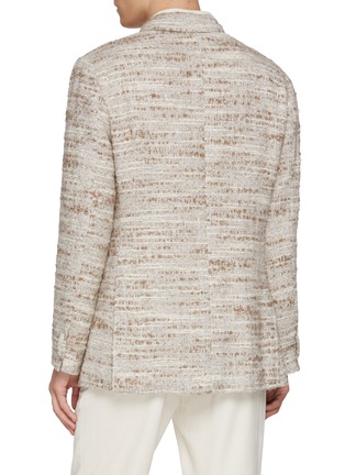 Back View - Click To Enlarge - MAGNUS & NOVUS - Mélange Textured Wool Linen Blend Jacket