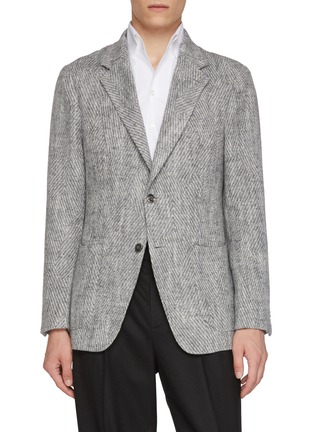 Main View - Click To Enlarge - MAGNUS & NOVUS - Mélange Textured Wool Linen Blend Blazer