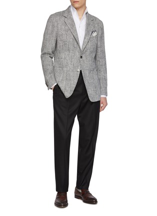 Figure View - Click To Enlarge - MAGNUS & NOVUS - Mélange Textured Wool Linen Blend Blazer