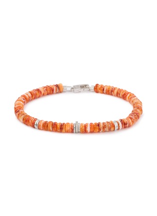 Main View - Click To Enlarge Main View - Click To Enlarge - TATEOSSIAN - Spiny Oys Tangerine Discs Rhodium Bracelet