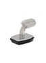 Detail View - Click To Enlarge - THOMPSON - Woven Tonneau Onyx White Bronze Cufflinks