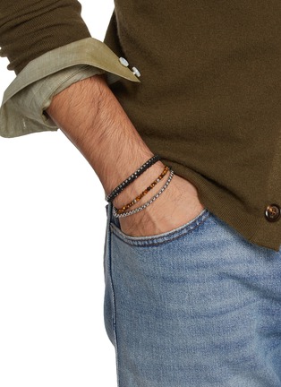 Figure View - Click To Enlarge - THOMPSON OF LONDON - Agate Macramé Bracelet