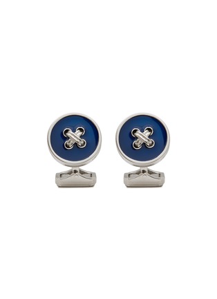 Main View - Click To Enlarge - THOMPSON - Tambor Button Enamel Palladium Cufflinks