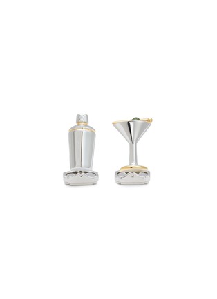 Main View - Click To Enlarge - THOMPSON - Martini Glass And Shaker Enamel Two Tone Cufflinks