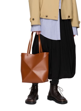 Figure View - Click To Enlarge - LOEWE - Medium Puzzle Fold Leather Tote Bag