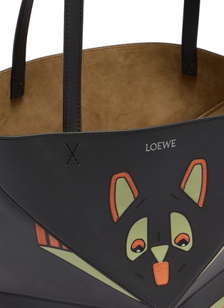 Detail View - Click To Enlarge - LOEWE - X Louis Wain Medium Puzzle Fold Leather Tote Bag